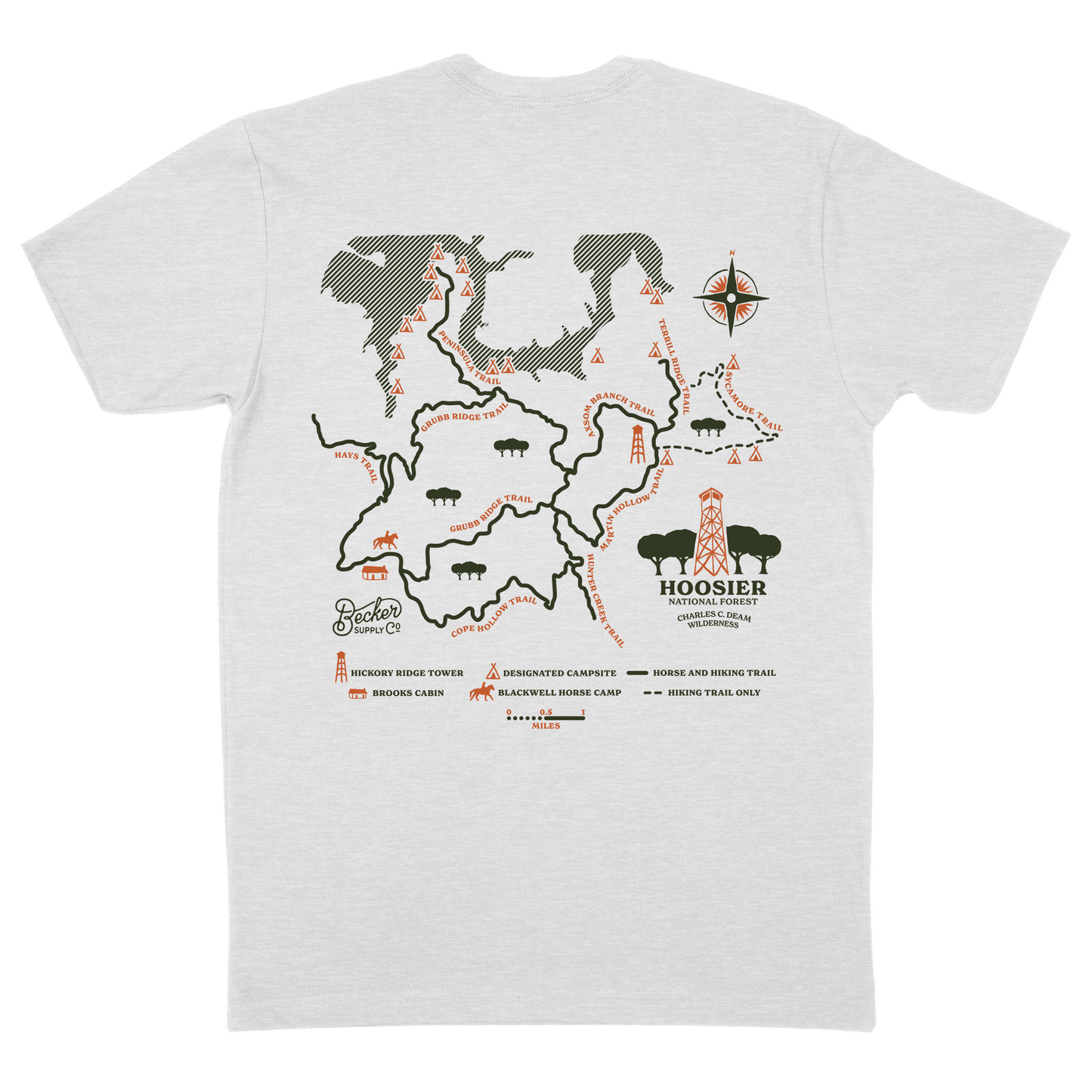 Hoosier National Forest Map Tee